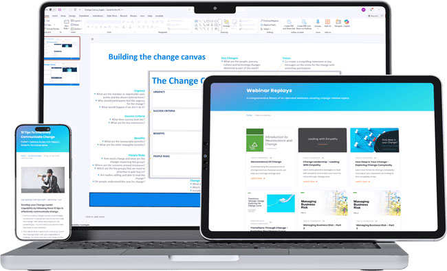 Screenshot of members portal on laptop, phone and tablet