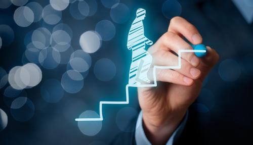 Concept man drawing graph