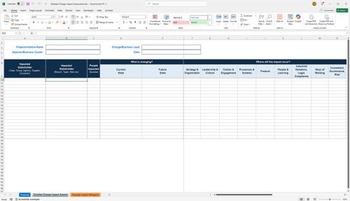 Detailed change impact assessment template