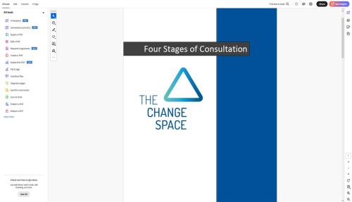 Four stages of consultation template screenshot