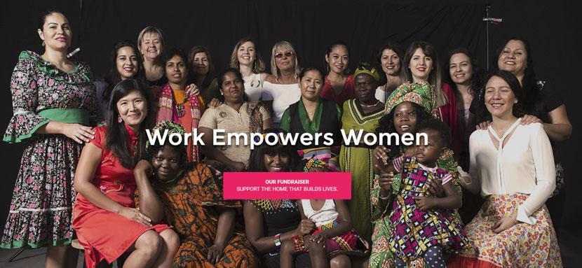 Sisterworks team with text Work Empowers Women