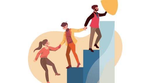 Video screenshot of minimalist illustrated people shapes