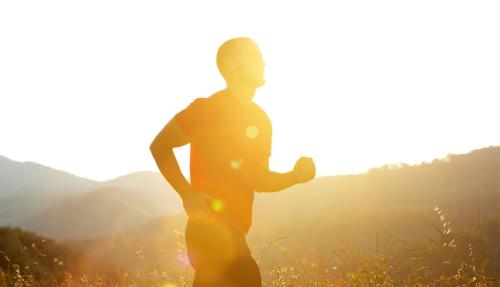 Man jogging sunset
