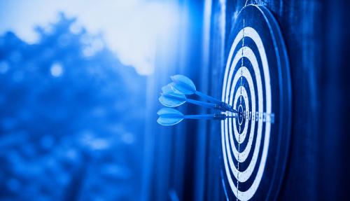 Dartboard with blue background
